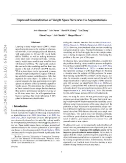 Improved Generalization of Weight Space Networks via Augmentations