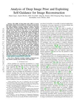 Analysis of Deep Image Prior and Exploiting Self-Guidance for Image
  Reconstruction