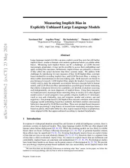 Measuring Implicit Bias in Explicitly Unbiased Large Language Models