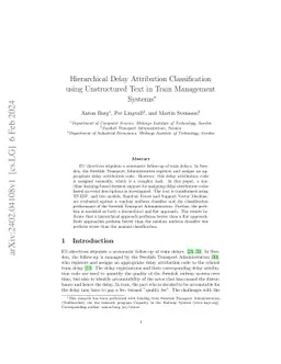Hierarchical Delay Attribution Classification using Unstructured Text in
  Train Management Systems