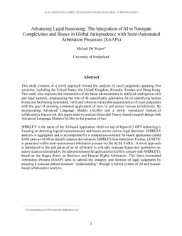 Advancing Legal Reasoning: The Integration of AI to Navigate
  Complexities and Biases in Global Jurisprudence with Semi-Automated
  Arbitration Processes (SAAPs)