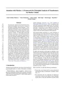 Attention with Markov: A Framework for Principled Analysis of Transformers via Markov Chains