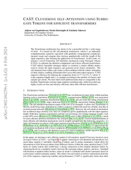 CAST: Clustering Self-Attention using Surrogate Tokens for Efficient
  Transformers