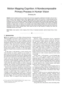 Motion Mapping Cognition: A Nondecomposable Primary Process in Human
  Vision