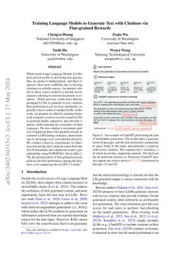 Training Language Models to Generate Text with Citations via
  Fine-grained Rewards