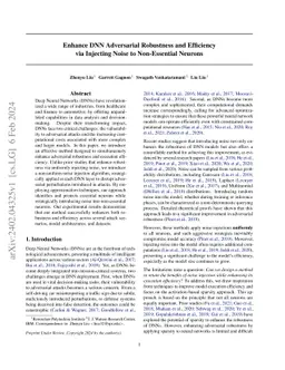 Enhance DNN Adversarial Robustness and Efficiency via Injecting Noise to
  Non-Essential Neurons