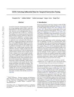 LESS: Selecting Influential Data for Targeted Instruction Tuning