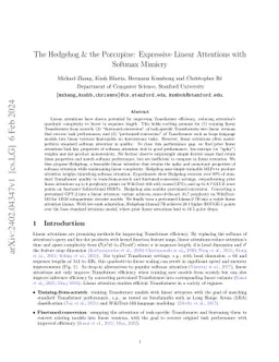 The Hedgehog & the Porcupine: Expressive Linear Attentions with Softmax
  Mimicry