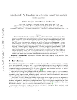 CausalMetaR: An R package for performing causally interpretable
  meta-analyses
