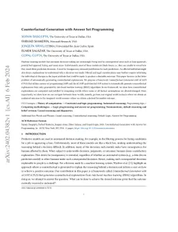 Counterfactual Generation with Answer Set Programming