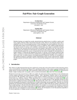 FairWire: Fair Graph Generation