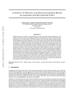 A Survey of Offline and Online Learning-Based Algorithms for Multirotor
  UAVs