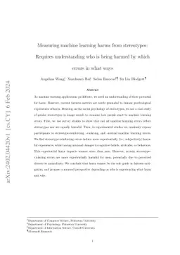 Measuring Machine Learning Harms from Stereotypes Requires Understanding Who Is Harmed by Which Errors in What Ways