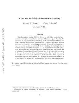 Continuous Multidimensional Scaling