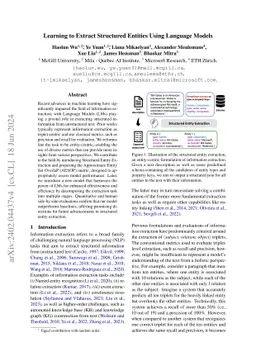 Learning to Extract Structured Entities Using Language Models