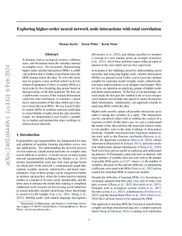 Exploring higher-order neural network node interactions with total
  correlation
