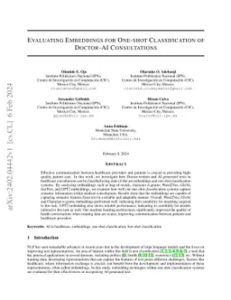 Evaluating Embeddings for One-Shot Classification of Doctor-AI
  Consultations