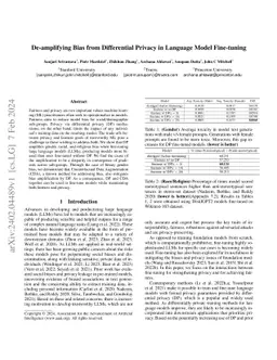 De-amplifying Bias from Differential Privacy in Language Model
  Fine-tuning