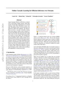 Online Cascade Learning for Efficient Inference over Streams