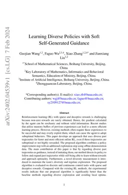 Learning Diverse Policies with Soft Self-Generated Guidance