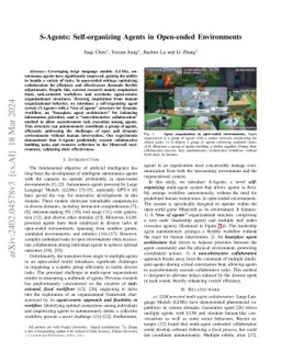 S-Agents: Self-organizing Agents in Open-ended Environments