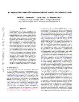 A Comprehensive Survey of Cross-Domain Policy Transfer for Embodied
  Agents