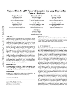 CataractBot: An LLM-Powered Expert-in-the-Loop Chatbot for Cataract Patients