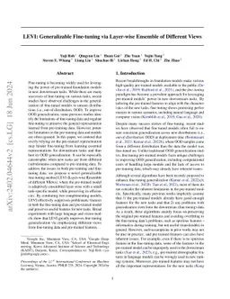 LEVI: Generalizable Fine-tuning via Layer-wise Ensemble of Different
  Views