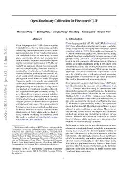 Open-Vocabulary Calibration for Fine-tuned CLIP