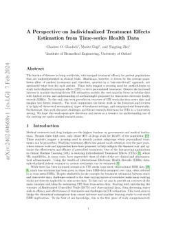 A Perspective on Individualized Treatment Effects Estimation from
  Time-series Health Data