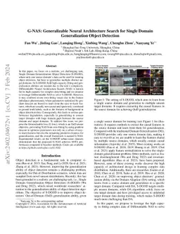 G-NAS: Generalizable Neural Architecture Search for Single Domain
  Generalization Object Detection