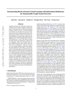 Incorporating Retrieval-based Causal Learning with Information
  Bottlenecks for Interpretable Graph Neural Networks