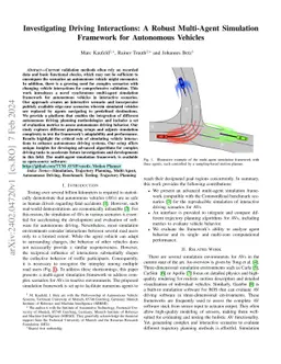 Investigating Driving Interactions: A Robust Multi-Agent Simulation
  Framework for Autonomous Vehicles