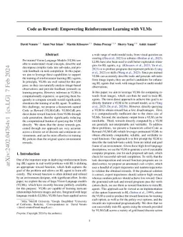 Code as Reward: Empowering Reinforcement Learning with VLMs