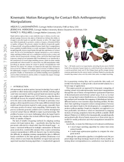 Kinematic Motion Retargeting for Contact-Rich Anthropomorphic
  Manipulations