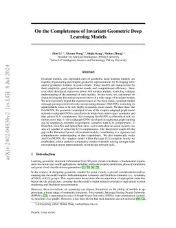 On the Completeness of Invariant Geometric Deep Learning Models