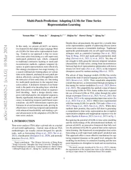 Multi-Patch Prediction: Adapting LLMs for Time Series Representation
  Learning