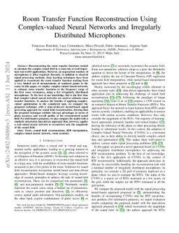 Room Transfer Function Reconstruction Using Complex-valued Neural
  Networks and Irregularly Distributed Microphones