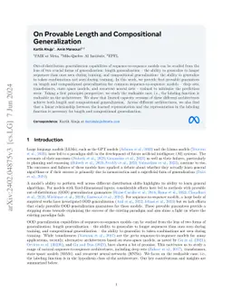 On Provable Length and Compositional Generalization