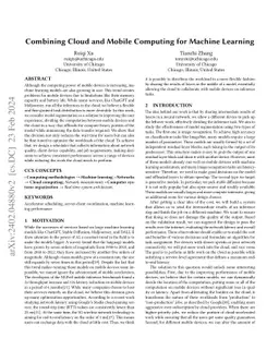 Combining Cloud and Mobile Computing for Machine Learning