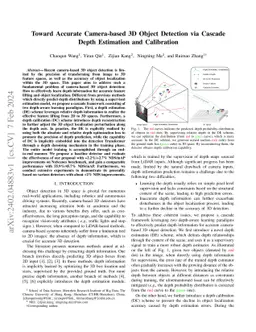 Toward Accurate Camera-based 3D Object Detection via Cascade Depth
  Estimation and Calibration