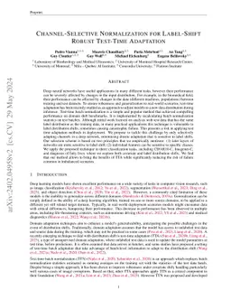 Channel-Selective Normalization for Label-Shift Robust Test-Time
  Adaptation