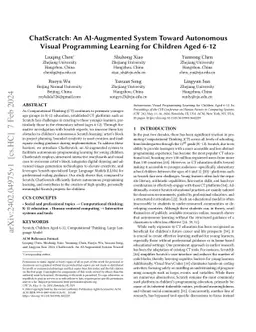 ChatScratch: An AI-Augmented System Toward Autonomous Visual Programming
  Learning for Children Aged 6-12