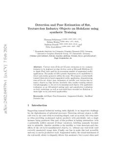 Detection and Pose Estimation of flat, Texture-less Industry Objects on
  HoloLens using synthetic Training