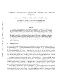 PriorBoost: An Adaptive Algorithm for Learning from Aggregate Responses