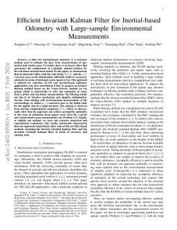Efficient Invariant Kalman Filter for Inertial-based Odometry with
  Large-sample Environmental Measurements
