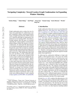 Navigating Complexity: Toward Lossless Graph Condensation via Expanding
  Window Matching