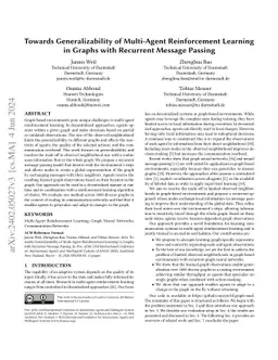 Towards Generalizability of Multi-Agent Reinforcement Learning in Graphs
  with Recurrent Message Passing