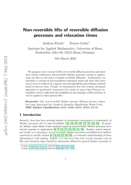 Non-reversible lifts of reversible diffusion processes and relaxation
  times