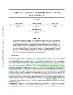 Federated Learning Can Find Friends That Are Advantageous